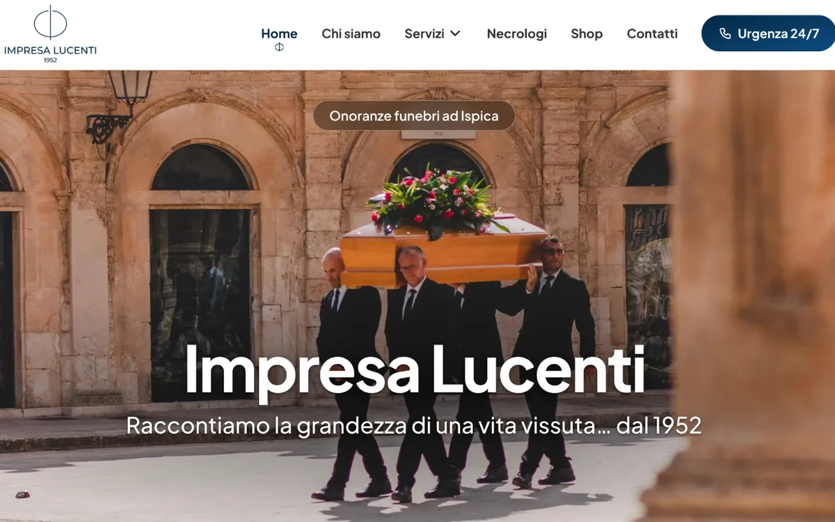 La home page del sito di Impresa Lucenti