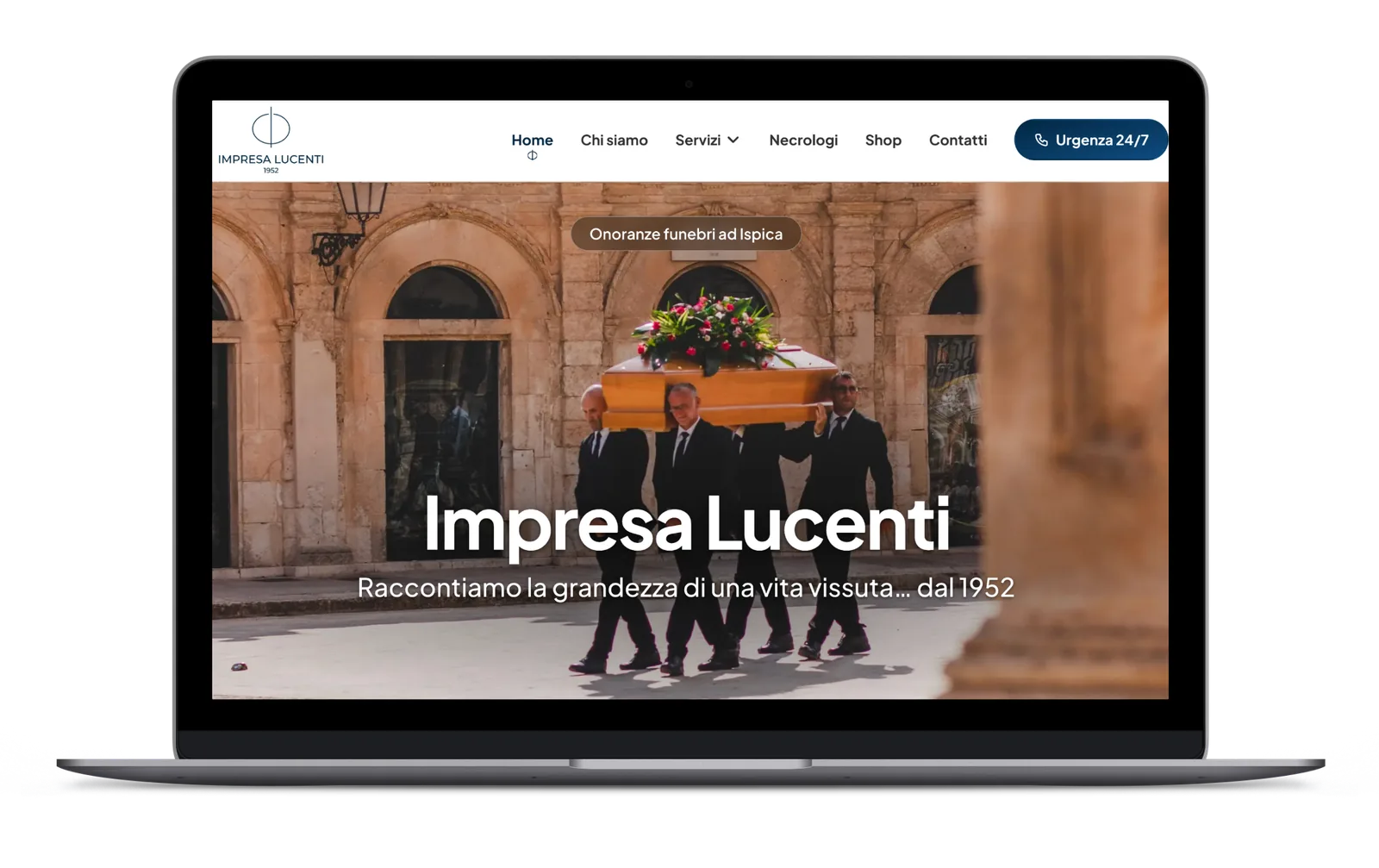 Sito di Impresa Lucenti su laptop