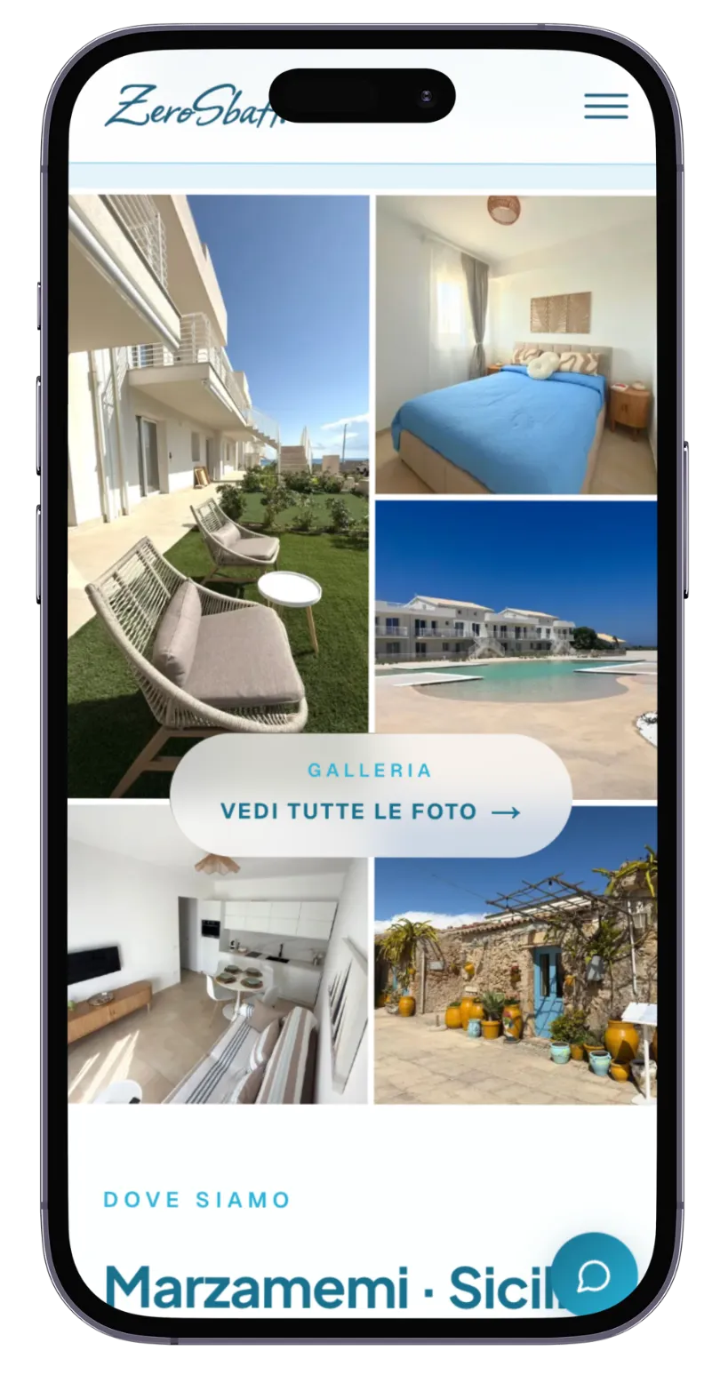 Sito ZeroSbatti su mobile