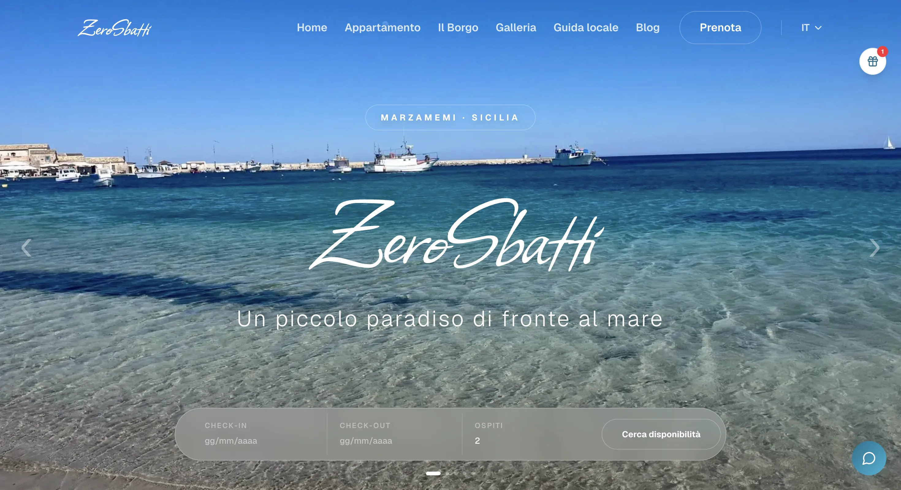 Le site web de ZeroSbatti réalisé par Revilio